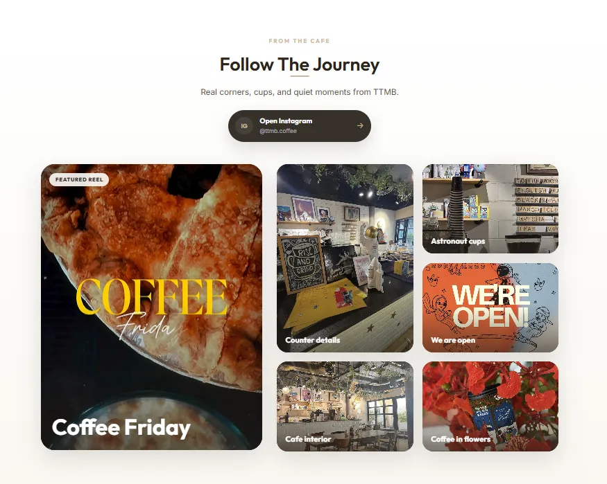To The Moon & Back Instagram gallery section